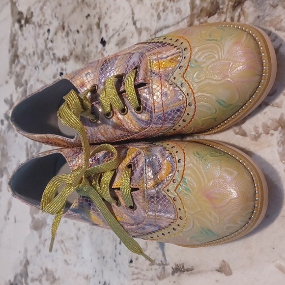 SPRING STEP L'ARTISTE LACIOX WOMEN'S LEATHER OXFORD SHOES Multi Color NEW EU 38 - Picture 4 of 16